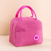 Kuber Industries Pack of 3 Lunch Bag | Lunch Bag for Office | Lunch Bag for College | Reusable Lunch Bag | Lunch Bag for Adults | Tiffin Lunch Bag with Handle | Plain | LYN12-FCA | Fushcia